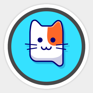 Cute Cat Head Cartoon Vector Icon Illustration Sticker